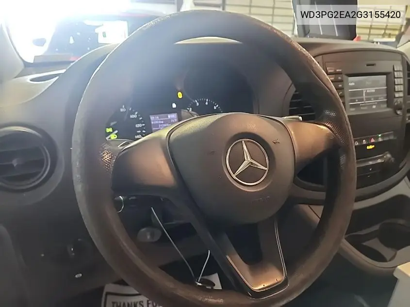 2016 Mercedes-Benz Metris VIN: WD3PG2EA2G3155420 Lot: 42250091