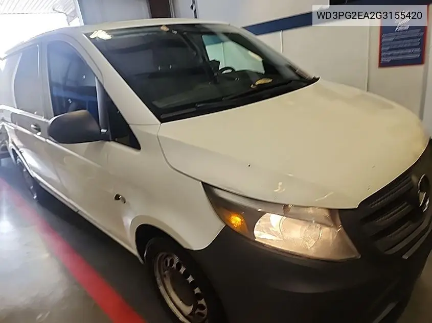2016 Mercedes-Benz Metris VIN: WD3PG2EA2G3155420 Lot: 42250091