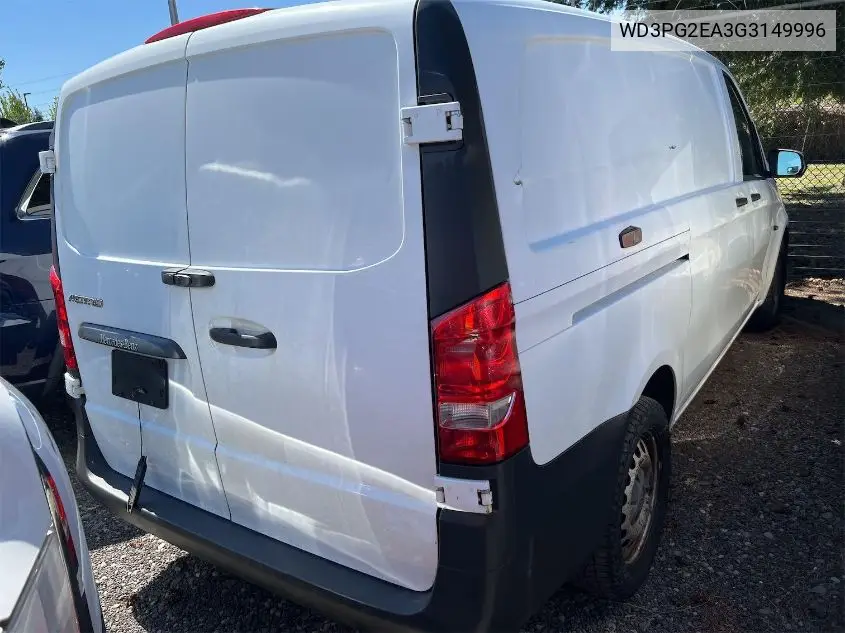 2016 Mercedes-Benz Metris VIN: WD3PG2EA3G3149996 Lot: 42262649