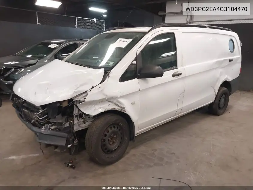 2016 Mercedes-Benz Metris VIN: WD3PG2EA4G3104470 Lot: 42344633