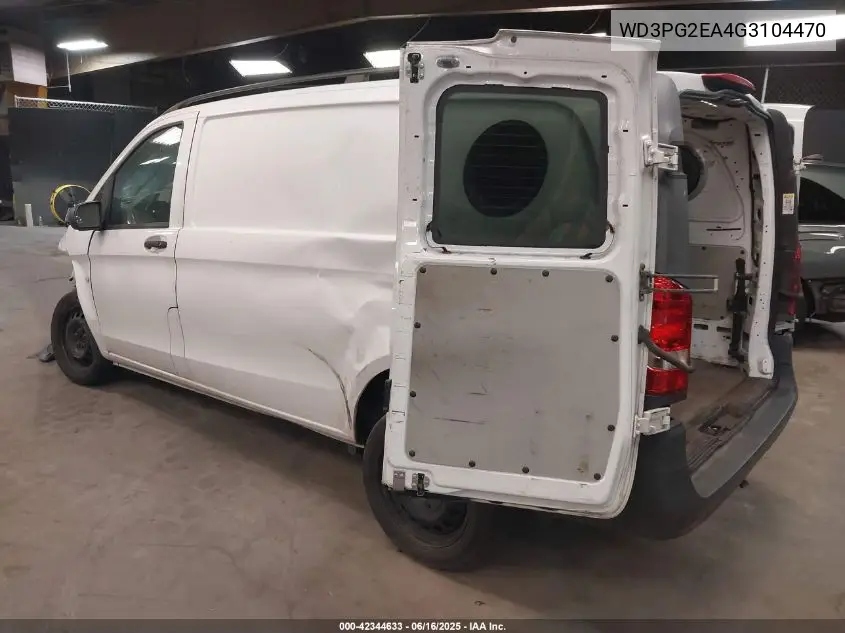 2016 Mercedes-Benz Metris VIN: WD3PG2EA4G3104470 Lot: 42344633