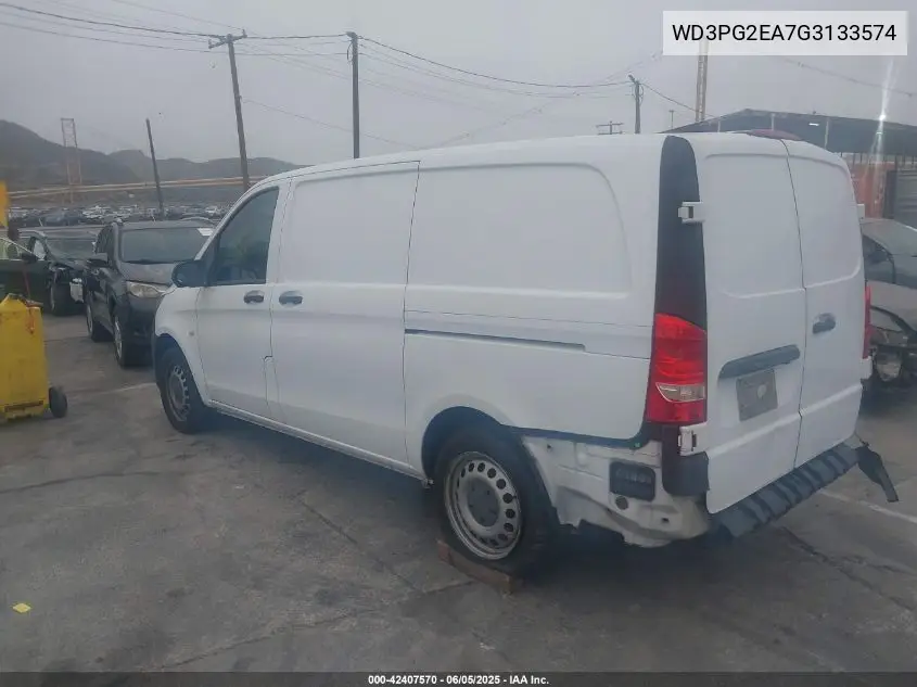 2016 Mercedes-Benz Metris VIN: WD3PG2EA7G3133574 Lot: 42407570