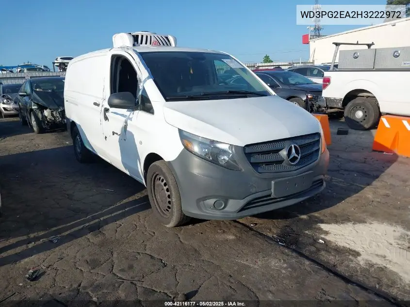 2017 Mercedes-Benz Metris VIN: WD3PG2EA2H3222972 Lot: 42116177
