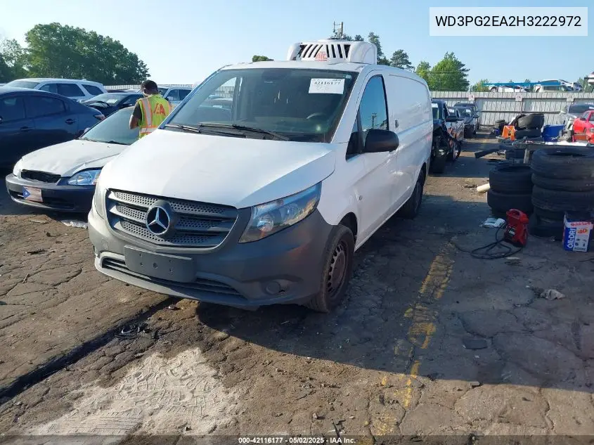 2017 Mercedes-Benz Metris VIN: WD3PG2EA2H3222972 Lot: 42116177
