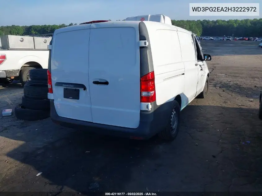 2017 Mercedes-Benz Metris VIN: WD3PG2EA2H3222972 Lot: 42116177