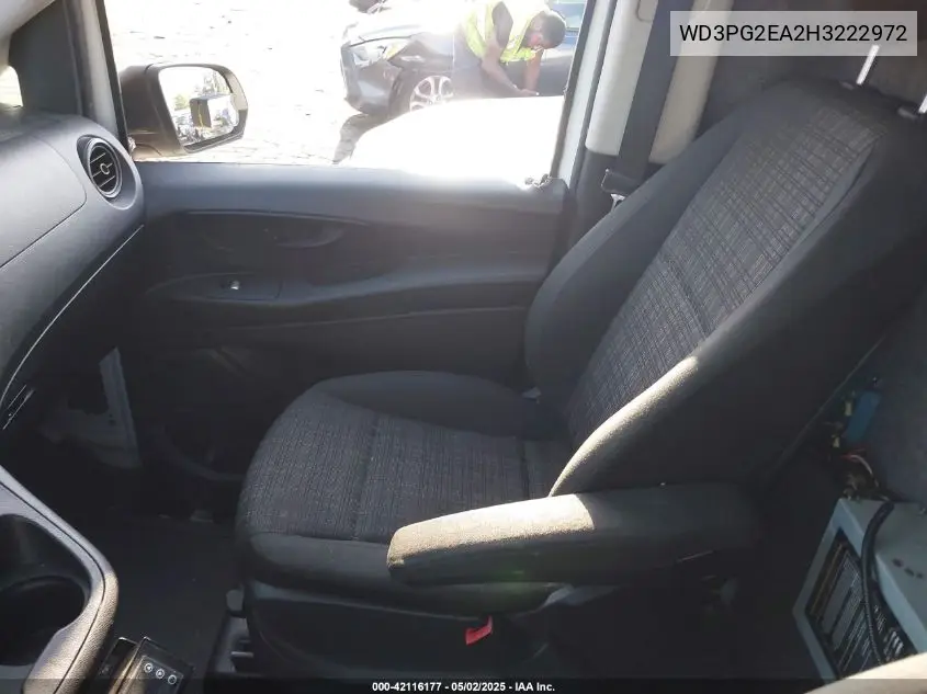 2017 Mercedes-Benz Metris VIN: WD3PG2EA2H3222972 Lot: 42116177