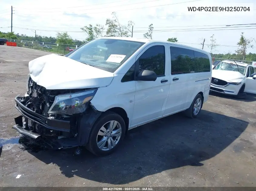 2017 Mercedes-Benz Metris VIN: WD4PG2EE9H3250704 Lot: 42170296