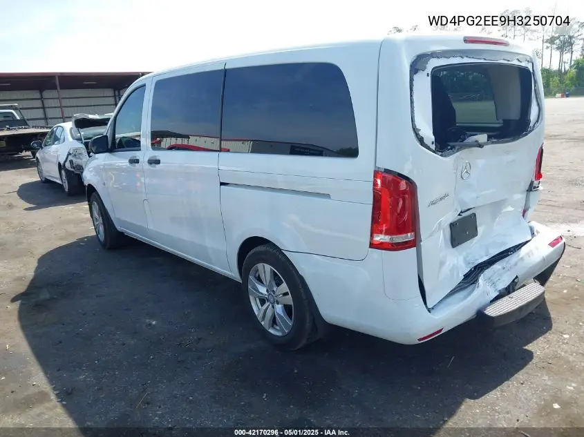 2017 Mercedes-Benz Metris VIN: WD4PG2EE9H3250704 Lot: 42170296