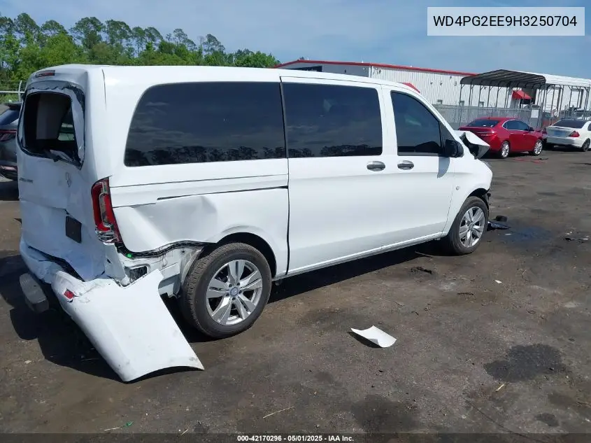 2017 Mercedes-Benz Metris VIN: WD4PG2EE9H3250704 Lot: 42170296