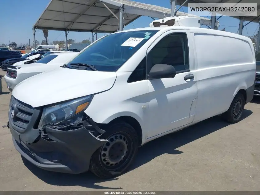 2017 Mercedes-Benz Metris VIN: WD3PG2EAXH3242080 Lot: 42218563