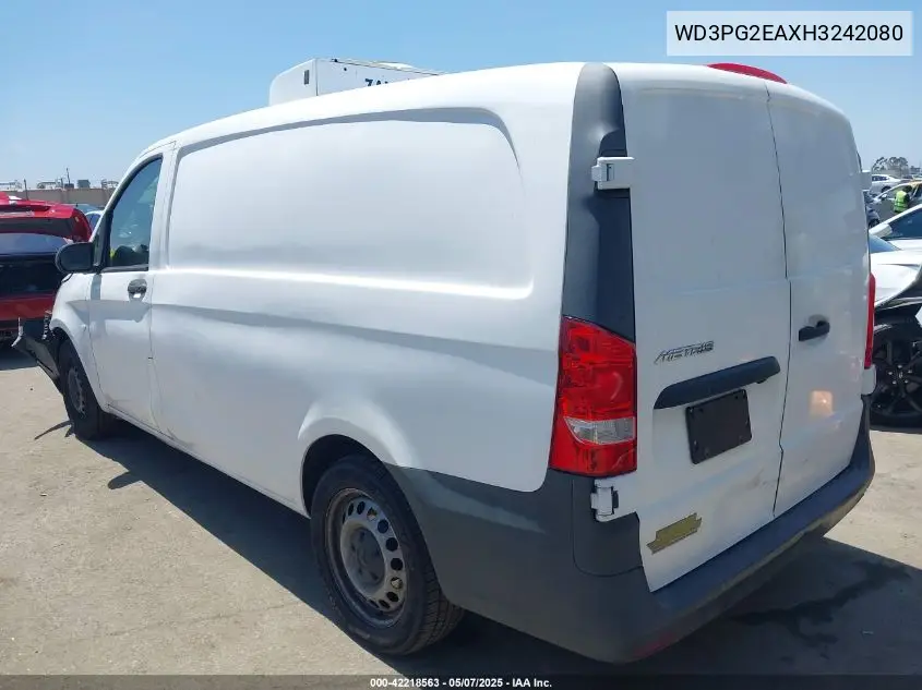 2017 Mercedes-Benz Metris VIN: WD3PG2EAXH3242080 Lot: 42218563