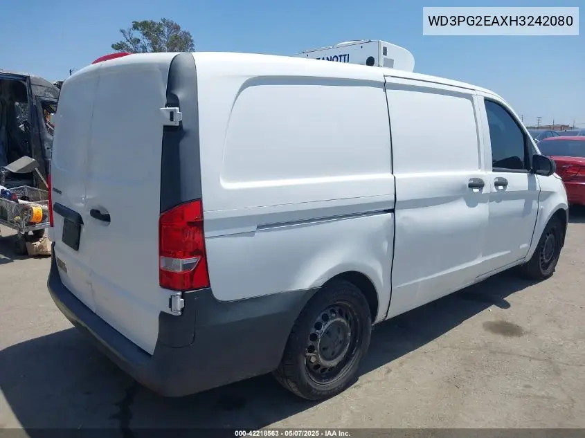 2017 Mercedes-Benz Metris VIN: WD3PG2EAXH3242080 Lot: 42218563