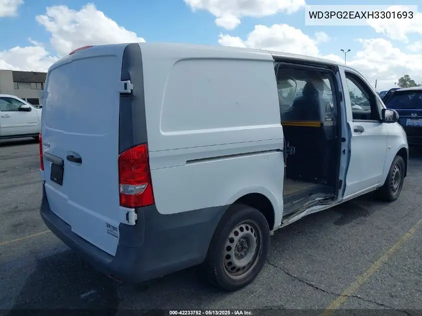 2017 Mercedes-Benz Metris VIN: WD3PG2EAXH3301693 Lot: 42233752