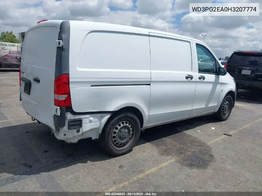2017 Mercedes-Benz Metris VIN: WD3PG2EA0H3207774 Lot: 42248433