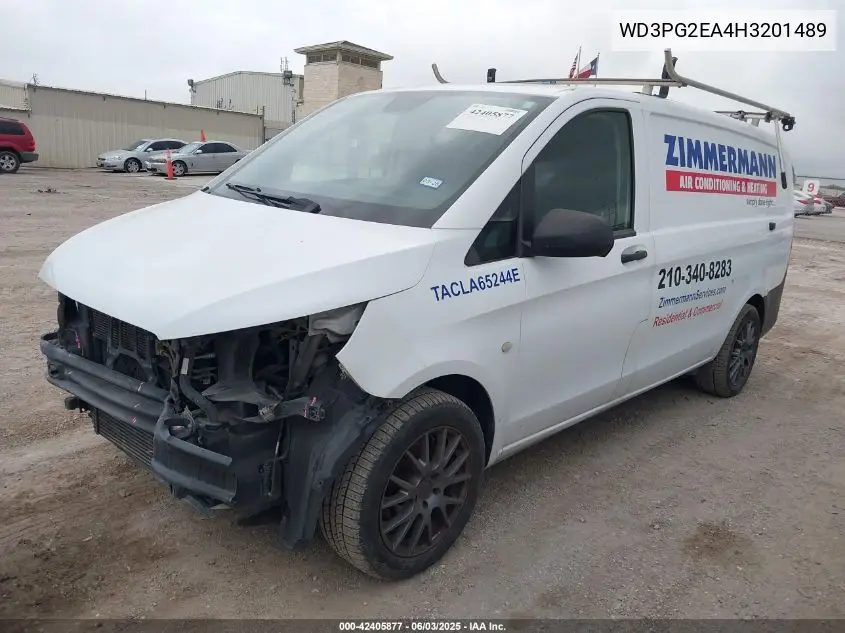 2017 Mercedes-Benz Metris VIN: WD3PG2EA4H3201489 Lot: 42405877