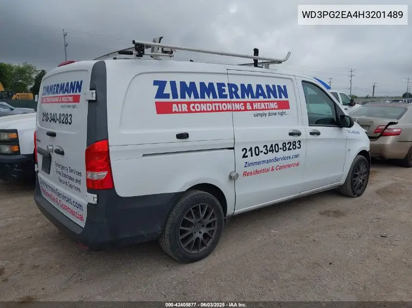 2017 Mercedes-Benz Metris VIN: WD3PG2EA4H3201489 Lot: 42405877