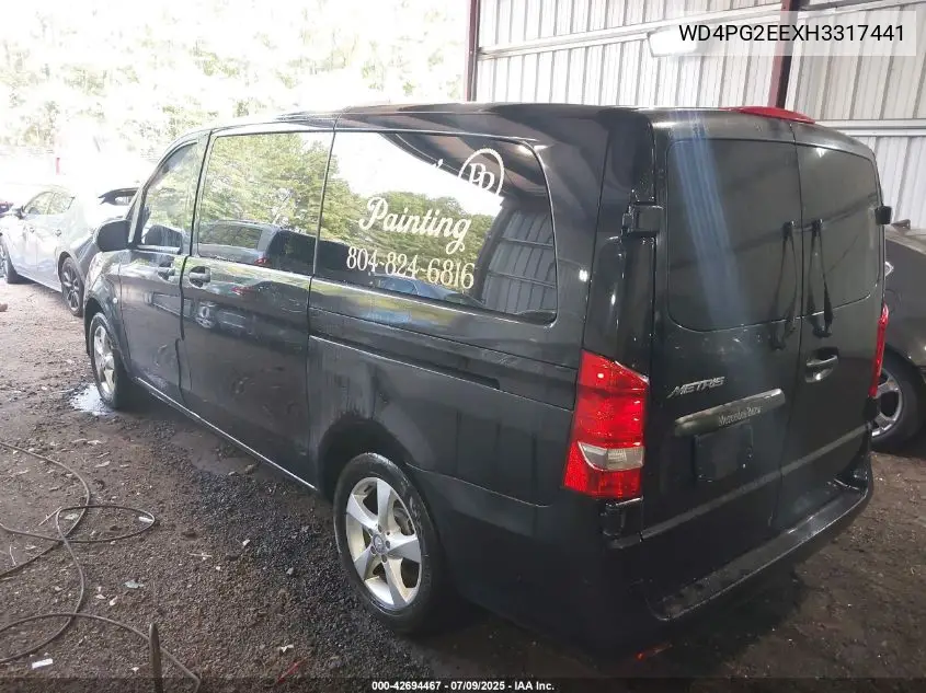 2017 Mercedes-Benz Metris VIN: WD4PG2EEXH3317441 Lot: 42694467
