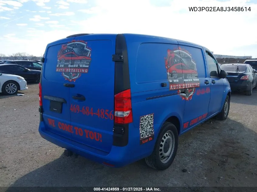 2018 Mercedes-Benz Metris VIN: WD3PG2EA8J3458614 Lot: 41424959
