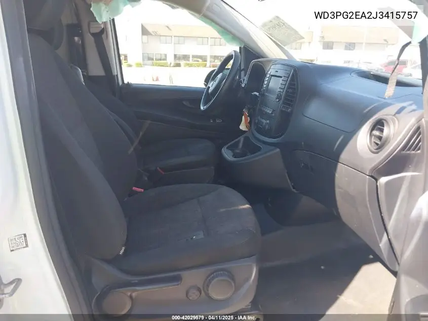 2018 Mercedes-Benz Metris VIN: WD3PG2EA2J3415757 Lot: 42029579