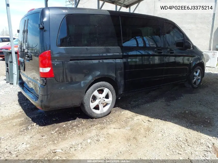 2018 Mercedes-Benz Metris VIN: WD4PG2EE6J3375214 Lot: 42078092