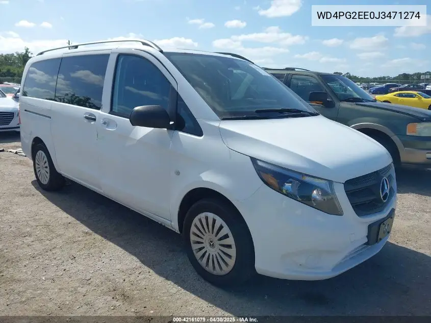 2018 Mercedes-Benz Metris VIN: WD4PG2EE0J3471274 Lot: 42161079