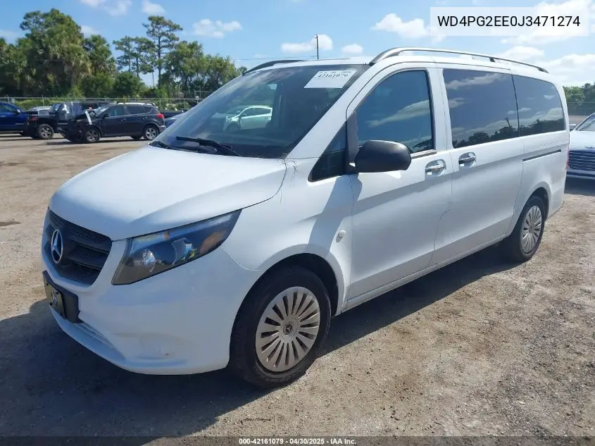 2018 Mercedes-Benz Metris VIN: WD4PG2EE0J3471274 Lot: 42161079
