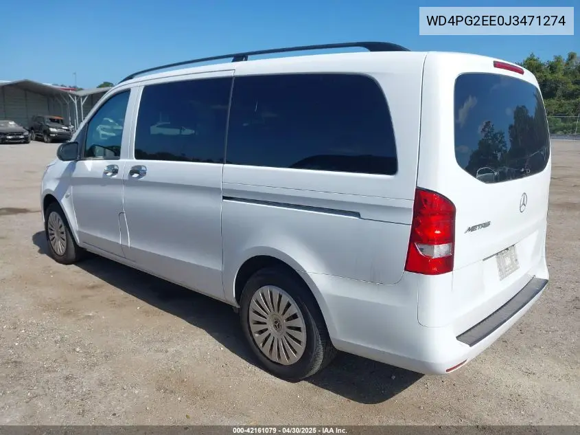 2018 Mercedes-Benz Metris VIN: WD4PG2EE0J3471274 Lot: 42161079