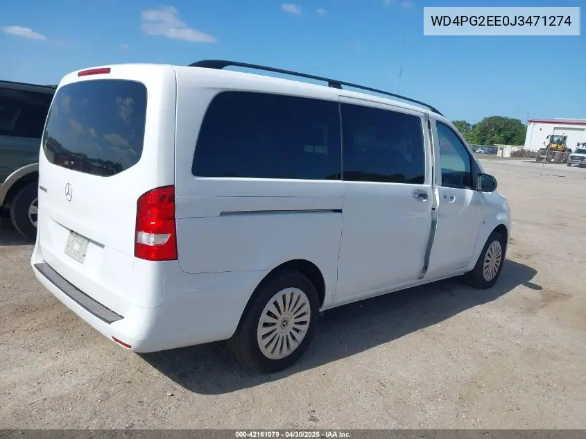 2018 Mercedes-Benz Metris VIN: WD4PG2EE0J3471274 Lot: 42161079