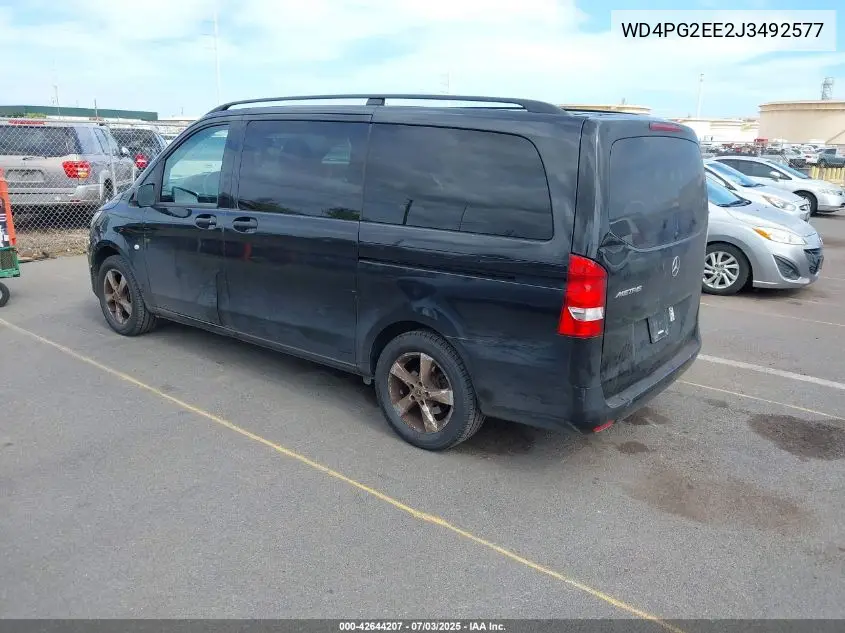 2018 Mercedes-Benz Metris VIN: WD4PG2EE2J3492577 Lot: 42644207