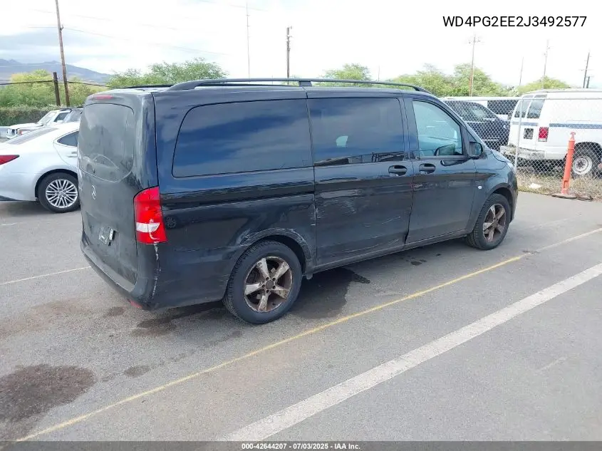 2018 Mercedes-Benz Metris VIN: WD4PG2EE2J3492577 Lot: 42644207