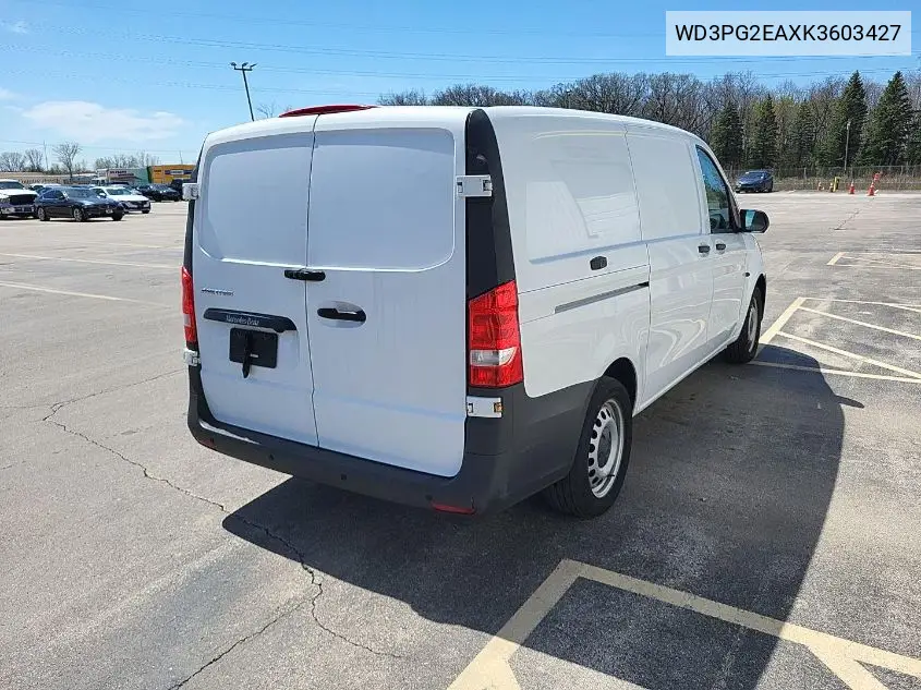 2019 Mercedes-Benz Metris VIN: WD3PG2EAXK3603427 Lot: 42240387
