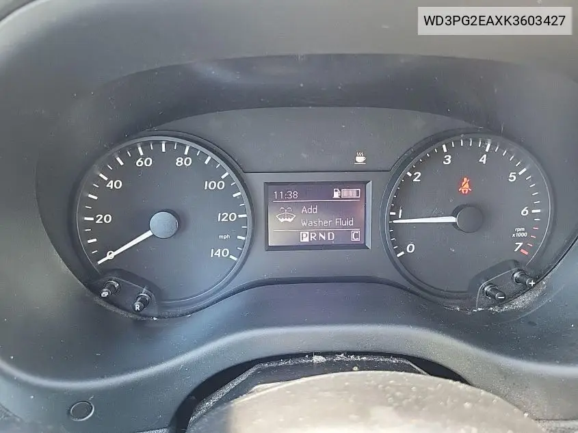 2019 Mercedes-Benz Metris VIN: WD3PG2EAXK3603427 Lot: 42240387