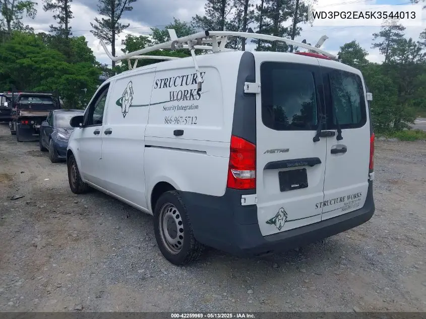 2019 Mercedes-Benz Metris VIN: WD3PG2EA5K3544013 Lot: 42259969
