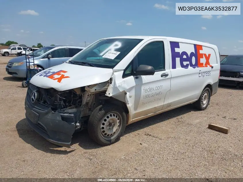 2019 Mercedes-Benz Metris VIN: WD3PG3EA6K3532877 Lot: 42330900
