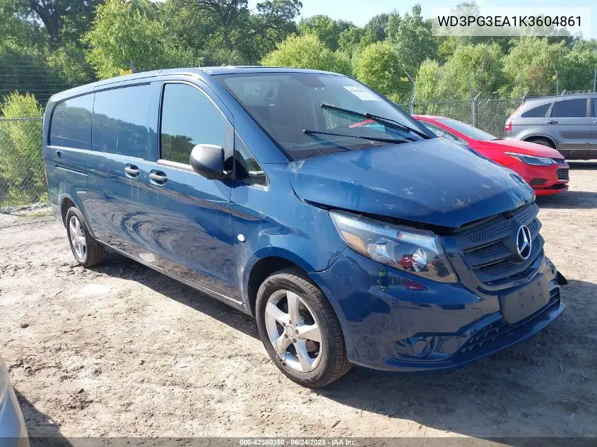 2019 Mercedes-Benz Metris VIN: WD3PG3EA1K3604861 Lot: 42580350