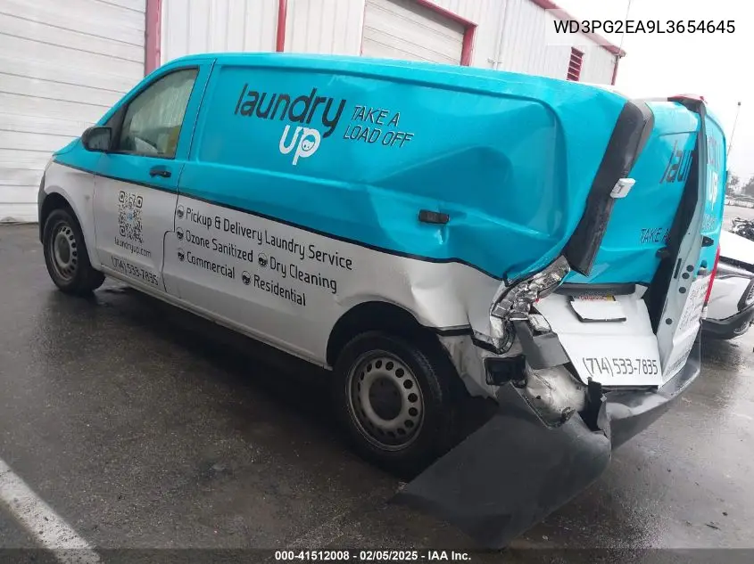 2020 Mercedes-Benz Metris VIN: WD3PG2EA9L3654645 Lot: 41512008