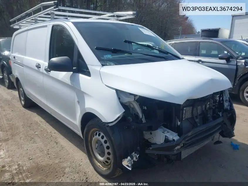 2020 Mercedes-Benz Metris VIN: WD3PG3EAXL3674294 Lot: 42063167