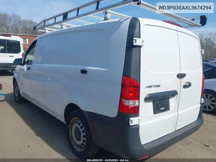 2020 Mercedes-Benz Metris VIN: WD3PG3EAXL3674294 Lot: 42063167