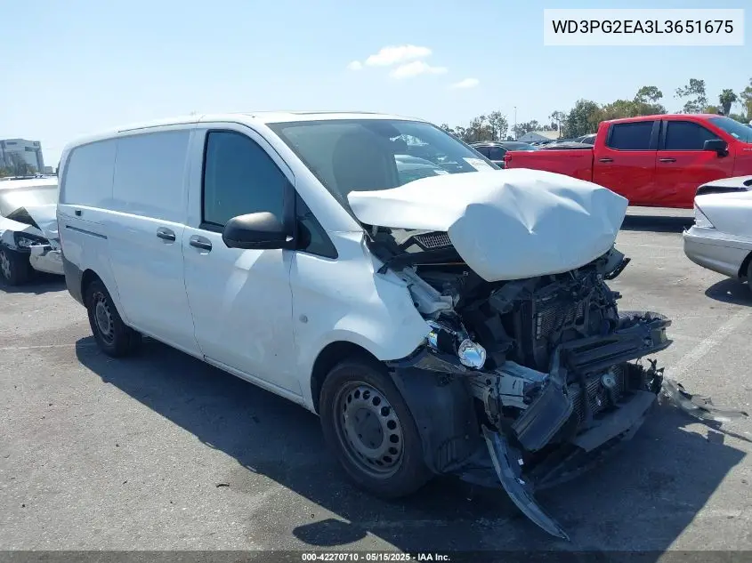 2020 Mercedes-Benz Metris VIN: WD3PG2EA3L3651675 Lot: 42270710