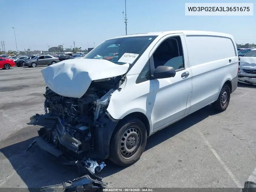 2020 Mercedes-Benz Metris VIN: WD3PG2EA3L3651675 Lot: 42270710