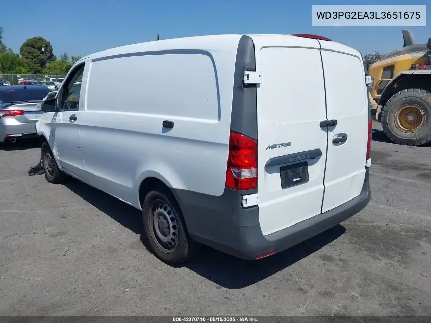2020 Mercedes-Benz Metris VIN: WD3PG2EA3L3651675 Lot: 42270710