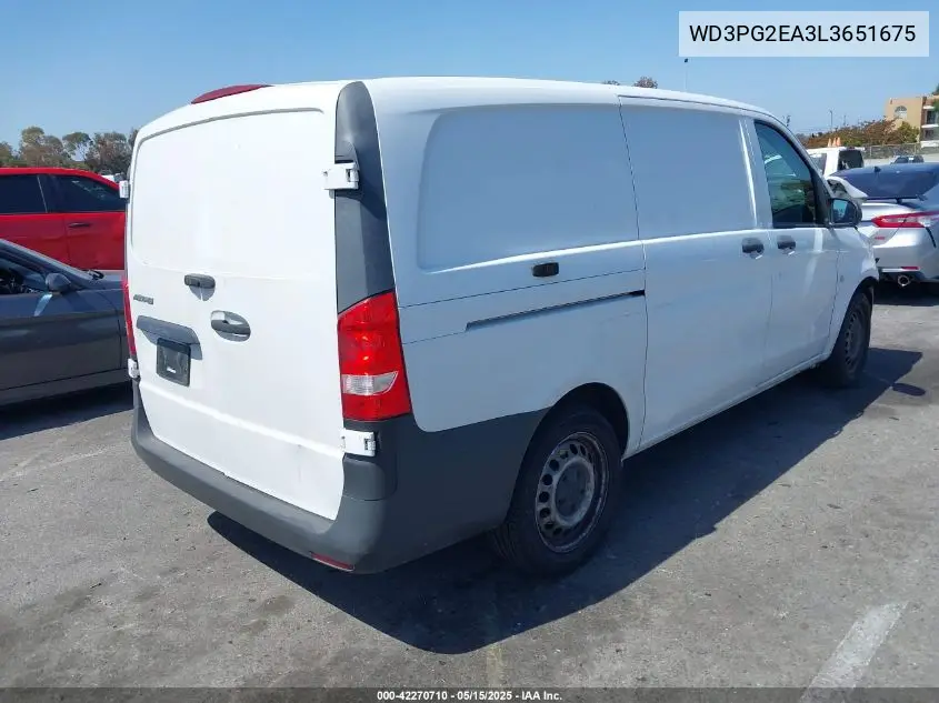 2020 Mercedes-Benz Metris VIN: WD3PG2EA3L3651675 Lot: 42270710