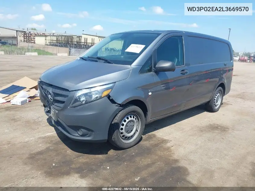 2020 Mercedes-Benz Metris VIN: WD3PG2EA2L3669570 Lot: 42279632