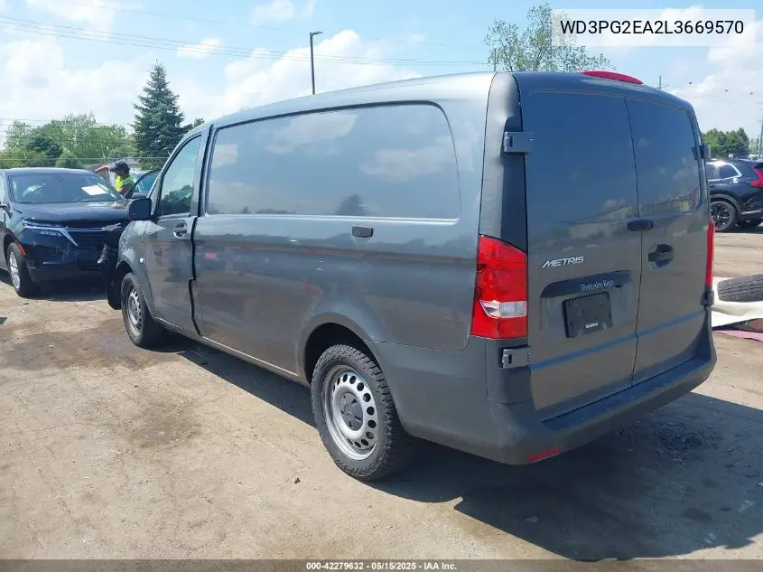 2020 Mercedes-Benz Metris VIN: WD3PG2EA2L3669570 Lot: 42279632