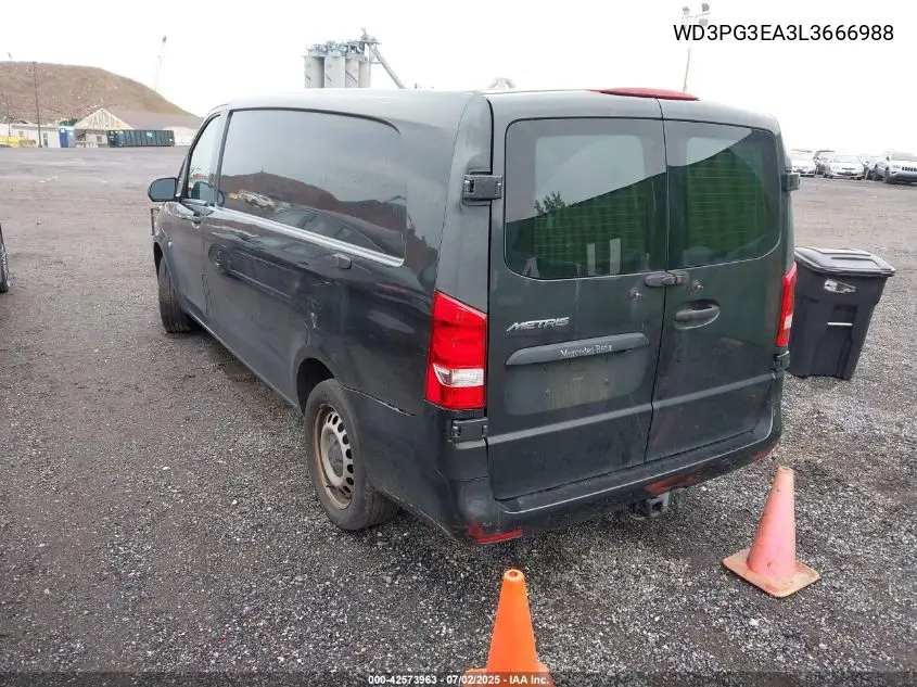 2020 Mercedes-Benz Metris VIN: WD3PG3EA3L3666988 Lot: 42573963