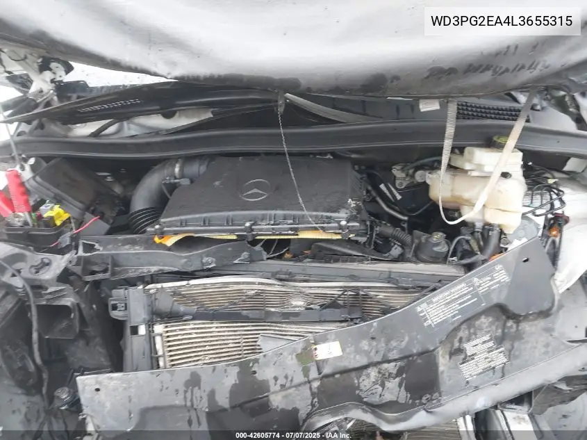 2020 Mercedes-Benz Metris VIN: WD3PG2EA4L3655315 Lot: 42605774