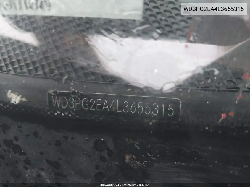 2020 Mercedes-Benz Metris VIN: WD3PG2EA4L3655315 Lot: 42605774