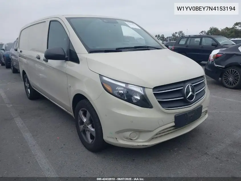 2022 Mercedes-Benz Metris VIN: W1YV0BEY7N4153194 Lot: 42432010