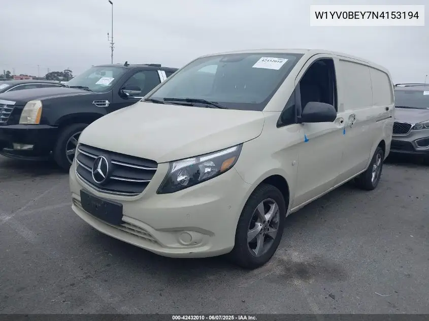 2022 Mercedes-Benz Metris VIN: W1YV0BEY7N4153194 Lot: 42432010