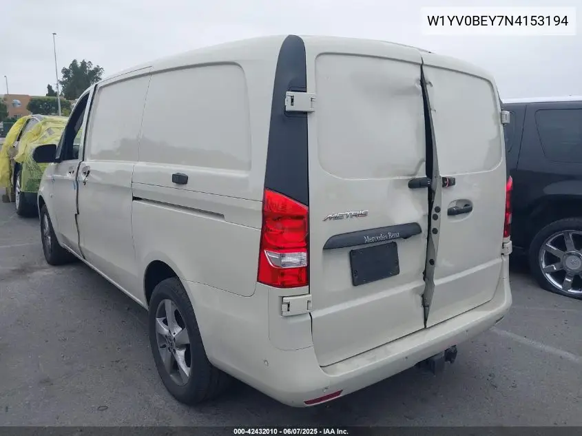 2022 Mercedes-Benz Metris VIN: W1YV0BEY7N4153194 Lot: 42432010